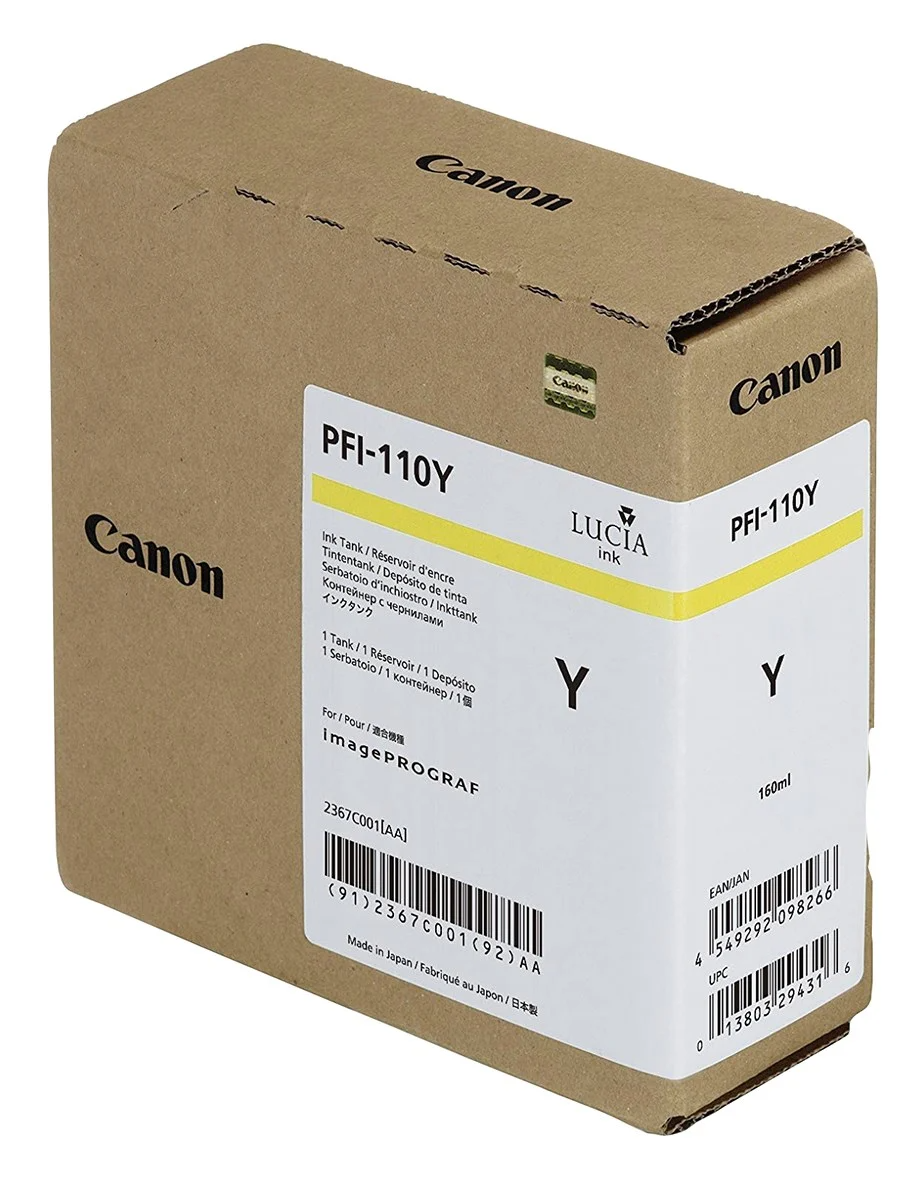 Картридж Canon PFI-110Y (2767C001[AA]) Желтый, 300мл (для imagePROGRAF TX-2000, TX-3000, TX-4000)
