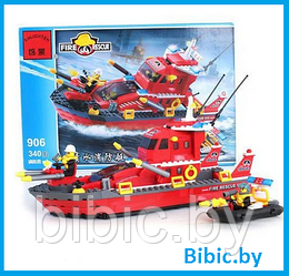 Детский конструктор Пожарный катер корабль, пожарная охрана 906 серия пожарные сити cities  аналог лего lego