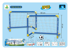 Детские футбольные ворота 2 шт, 60 см игровые мяч и насос для футбола переносные арт. dq-26