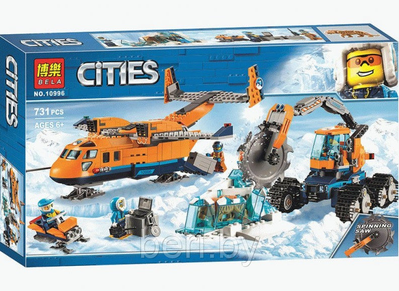 10996 Конструктор Bela Cities "Арктический грузовой самолет" 731 деталь, аналог Lego City 60196
