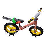A-12 Беговел детский 12", велосипед без колес , резиновые бескамерные колеса, c задним  брызговиком, фото 2