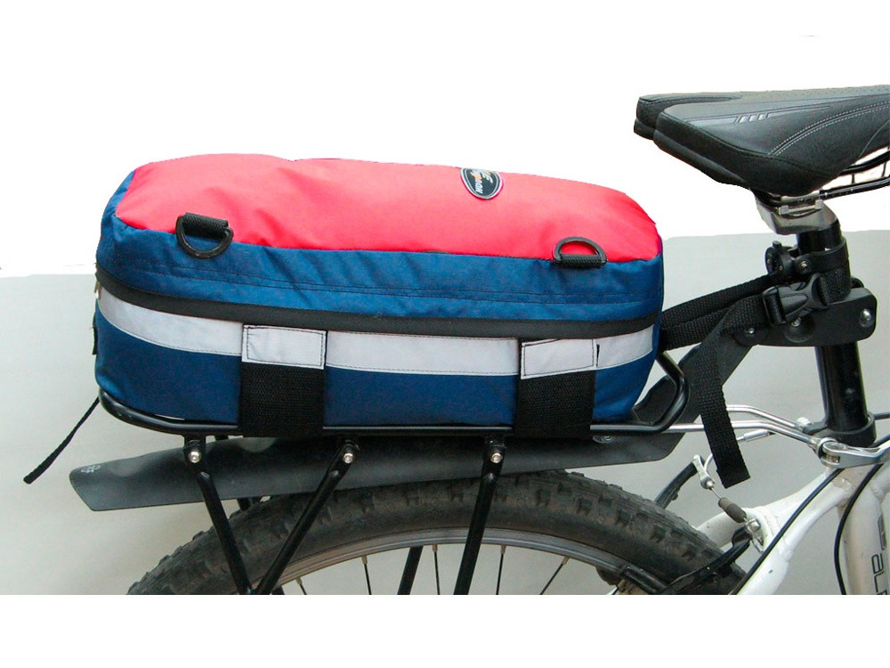 Велосумка на багажник Турлан Крок-8 л синий/красный - фото 1 - id-p204476032