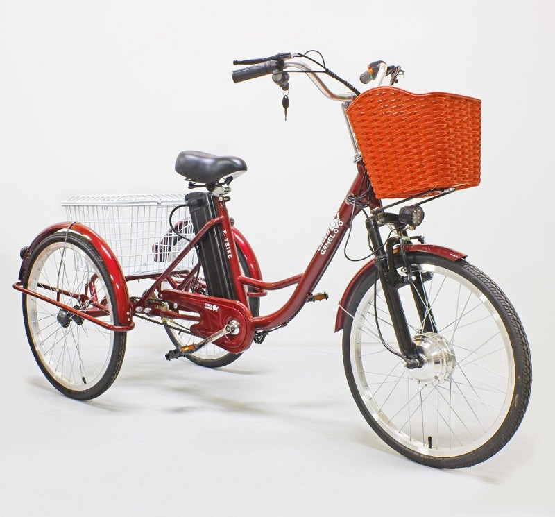 Электровелосипед GreenCamel Trike-24 R24 (250W 48V 10Ah) 7sp красный - фото 1 - id-p204480439