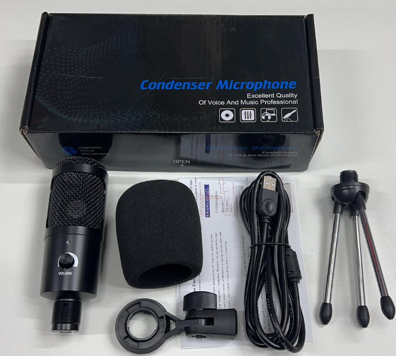 Микрофон динамический с мини-штативным стендом для ноутбуков или ПК Condenser Microphone. Штатив U8 192 кГц - фото 2 - id-p204480517