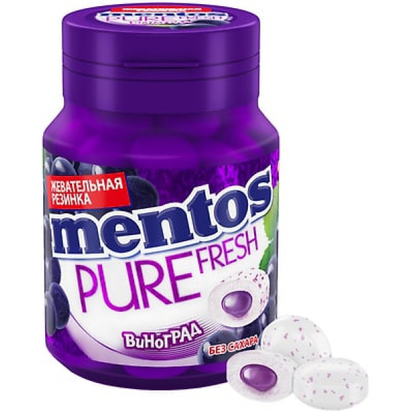 Жевательная резинка Mentos Pure Fresh со вкусом винограда 54г - фото 1 - id-p204480670