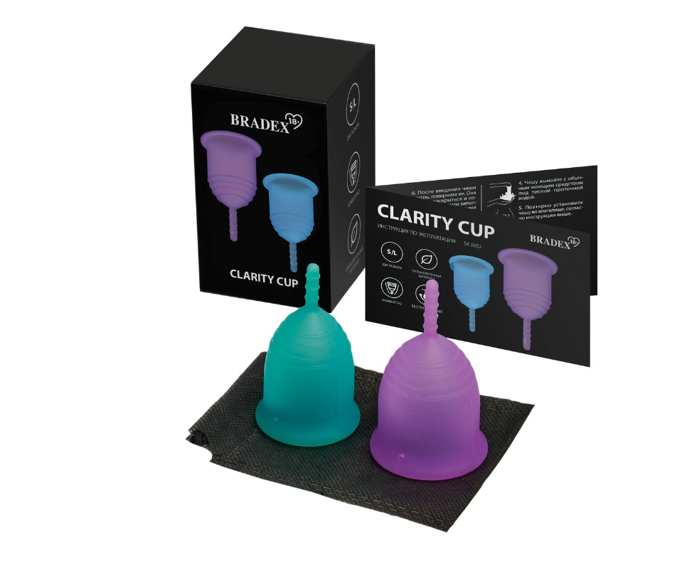 Набор менструальных чаш Clarity Cup, 2 шт. (S+L) - фото 1 - id-p204485856