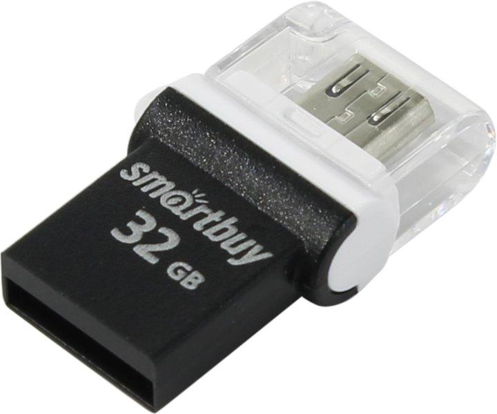 Накопитель SmartBuy SB32GBPO-K USB2.0/USB micro-B OTG Flash Drive 32Gb (RTL) - фото 1 - id-p204487492