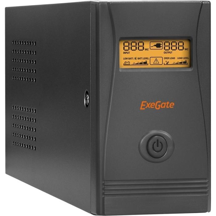 Exegate EP285478RUS ИБП ExeGate Power Smart ULB-850.LCD.AVR.EURO.RJ.USB 850VA/480W, LCD, AVR, 2 евророзетки, - фото 1 - id-p204487186