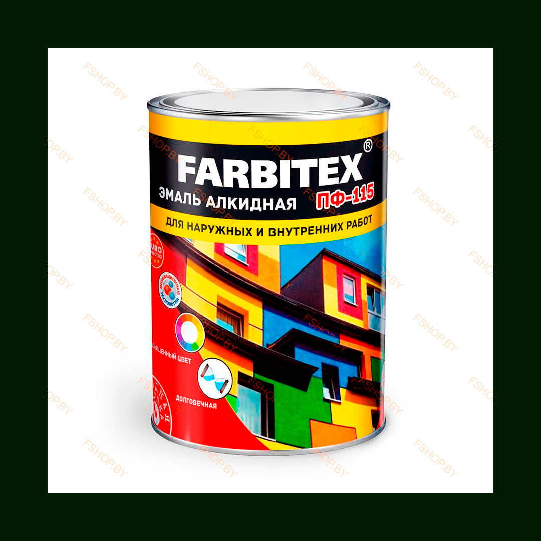 Краска FARBITEX ИЗУМРУДНАЯ 0.8 кг ПФ-115 и МА-15 Масляная Эмаль - фото 1 - id-p204489595