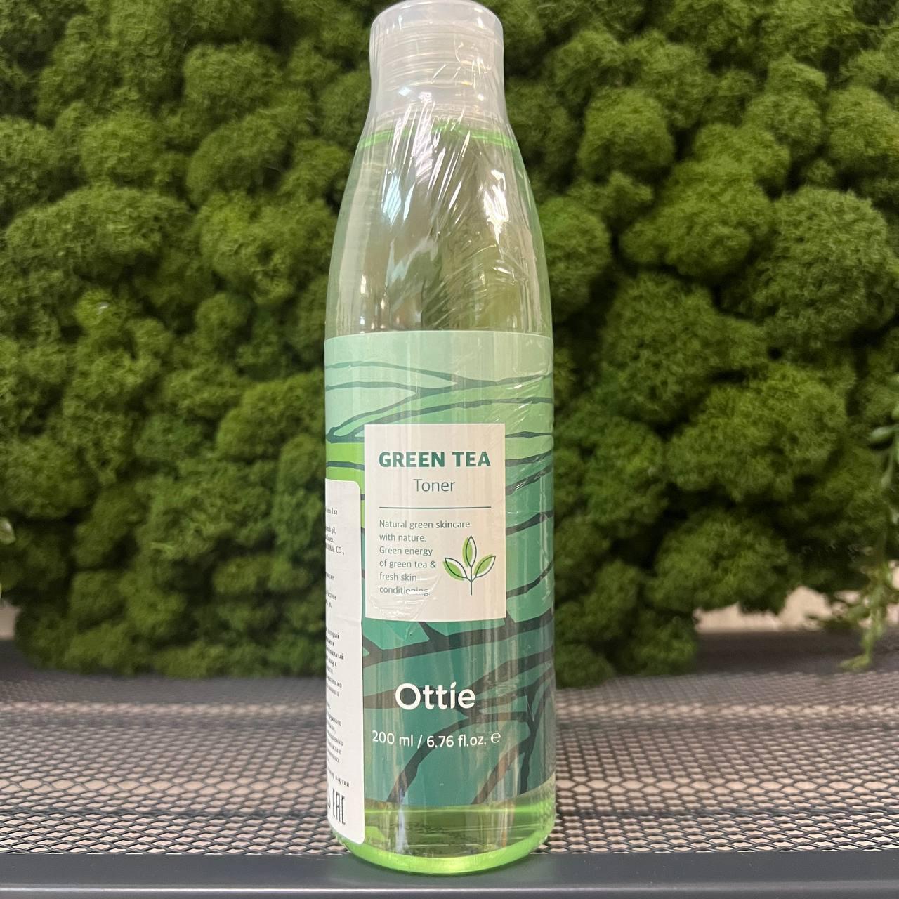 Увлажняющий тонер с экстрактом зеленого чая OTTIE Green Tea Toner,  200мл