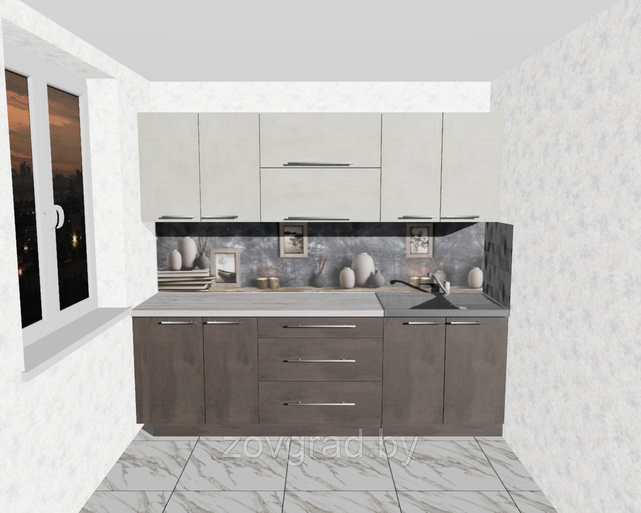Прямая модульная кухня на 2,4м - фото 1 - id-p204490420