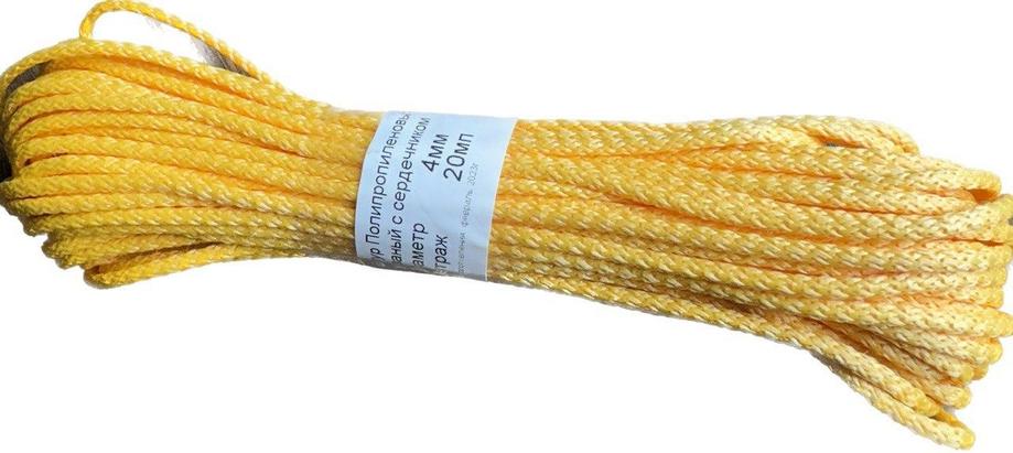 Шнур 4мм ПП вязаный с сердечником, 20 пог. м. (+/-10%), фото 2