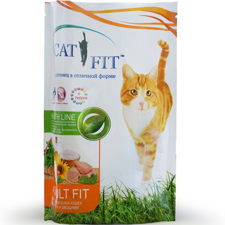 «CAT FIT» корм сухой для взрослых кошек (с птицей и овощами) . Фасовка: 0,4 кг - фото 1 - id-p204494909