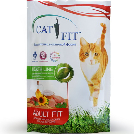 «CAT FIT» корм сухой для взрослых кошек (мясное ассорти) . Фасовка: 0,4 кг - фото 1 - id-p204494965