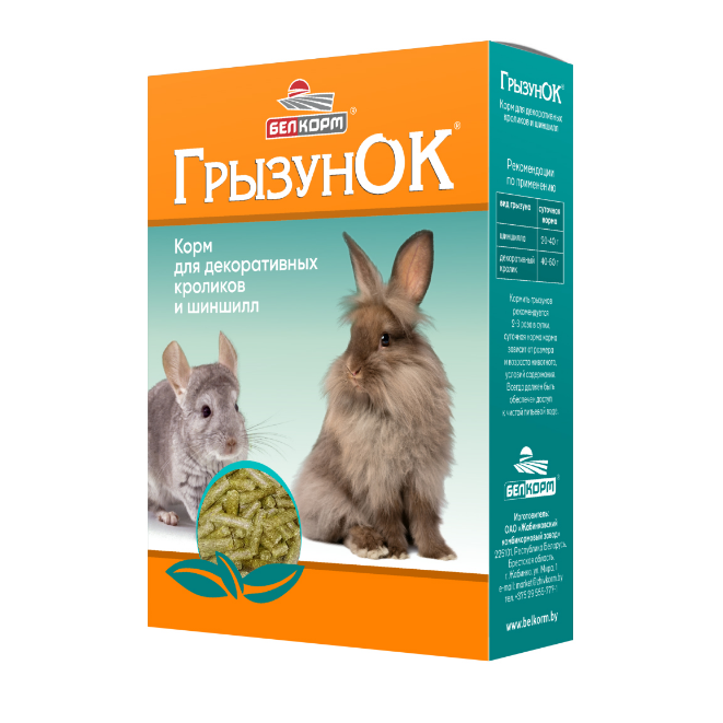«ГРЫЗЛИ» корм для декоративных кроликов и шиншил . Фасовка: 0,5 кг - фото 1 - id-p204495029