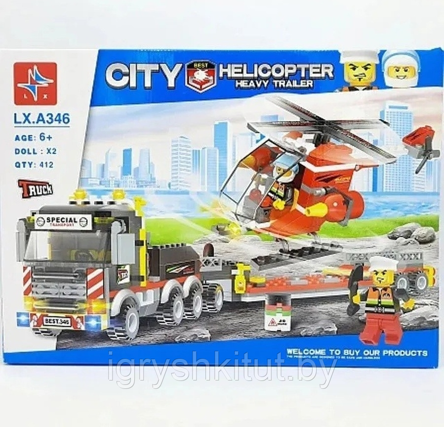 Конструктор City "Пожарный вертолет", 412 деталей