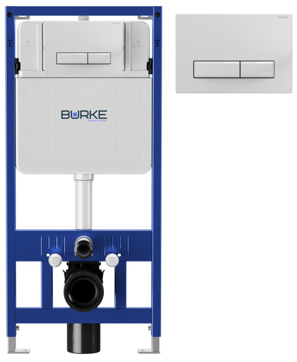 Инсталляция для унитаза BURKE MOD1 3 в 1 с клавишей смыва Тип 09 белый глянец - фото 1 - id-p204499395