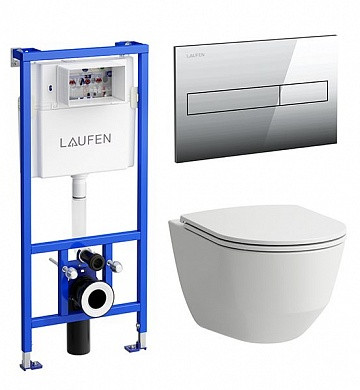 Laufen Set PRO 869966000000R Инсталляция+унитаз+кнопка+сиденье - фото 1 - id-p204499404