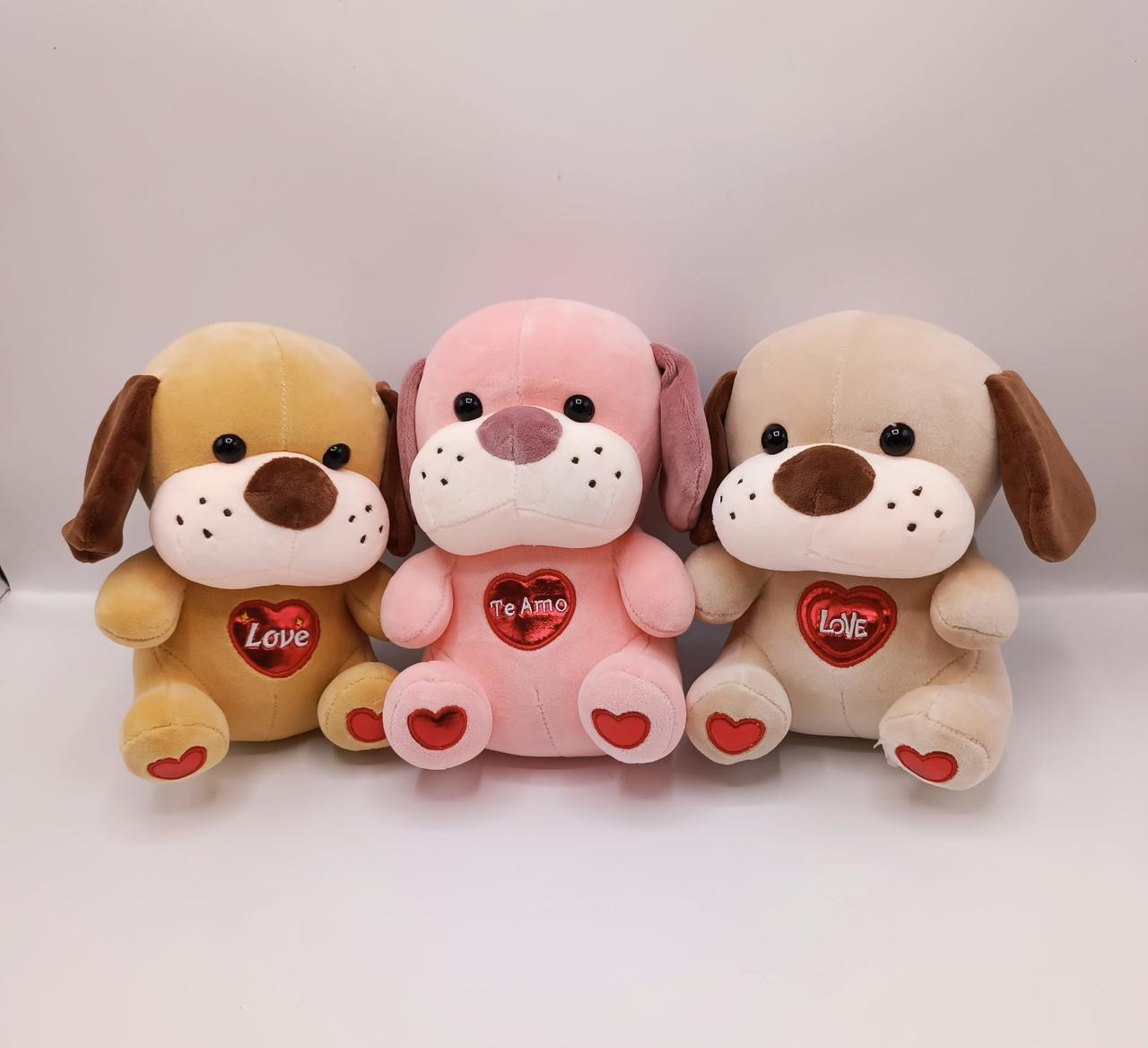 Мягкая игрушка Собачка Love, 3 цвета, 30 см