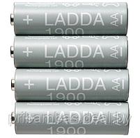 Аккумулятор IKEA LADDA (ИКЕА ЛАДДА) 1900mAh 1.2V АА NiMh тип AA R06 LR6 LR06 HR6 (4 шт. в одной упак