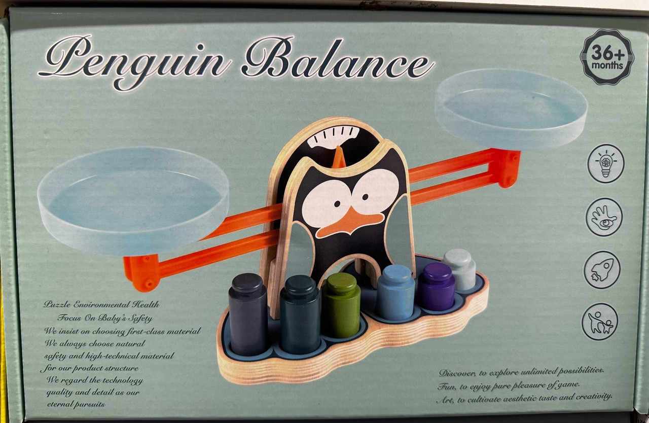 Баланс.Счет.Игрушка Интерактивная. Деревянная Монтессори пингвин - фото 3 - id-p204506869