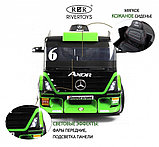 Детский электромобиль RiverToys Mercedes-Benz Axor с прицепом H777HH (зеленый) Лицензия с пультом, фото 2