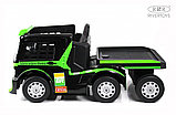 Детский электромобиль RiverToys Mercedes-Benz Axor с прицепом H777HH (зеленый) Лицензия с пультом, фото 6