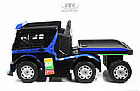 Детский электромобиль RiverToys Mercedes-Benz Axor с прицепом H777HH (темно-синий) Лицензия с пультом, фото 3