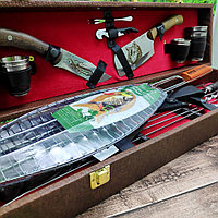 Набор для шашлыка и гриля в чемодане «Царский №3» Кизляр России 21 предмет с барбекю для рыбы Brown Рыбак