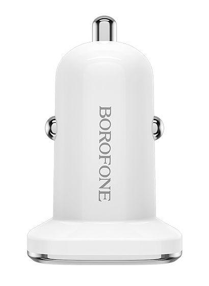 Автомобильное зарядное устройство USB BOROFONE BZ12, 2.4A, 2 USB, белый 556475 - фото 3 - id-p204509620