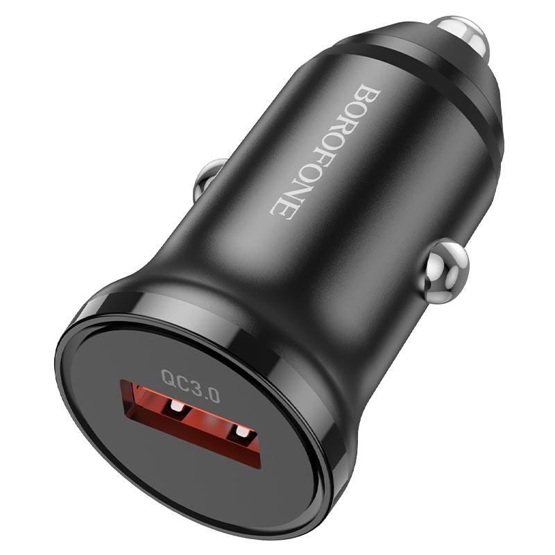 Автомобильное зарядное устройство USB BOROFONE BZ18, 1 USB QC3.0, черный 556477, фото 1