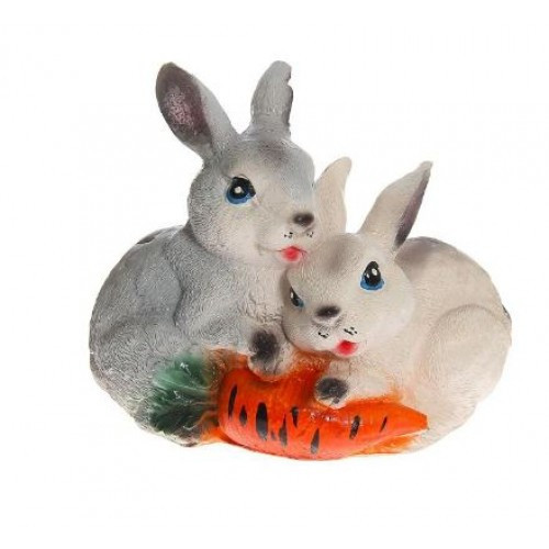 Фигура садовая два зайца с морковью 25х18 см арт. СФ-814 - фото 1 - id-p204509728