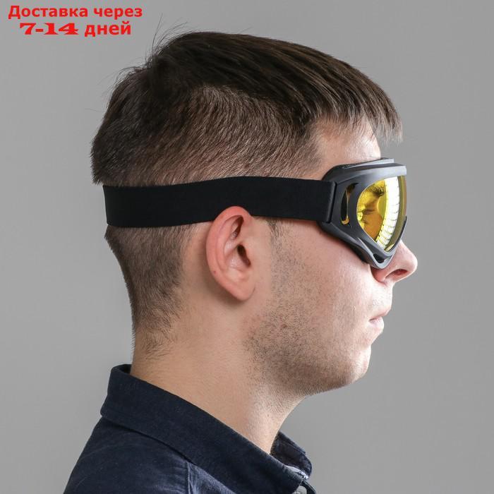 Очки для езды на мототехнике, стекло желтое, черный - фото 4 - id-p204475165