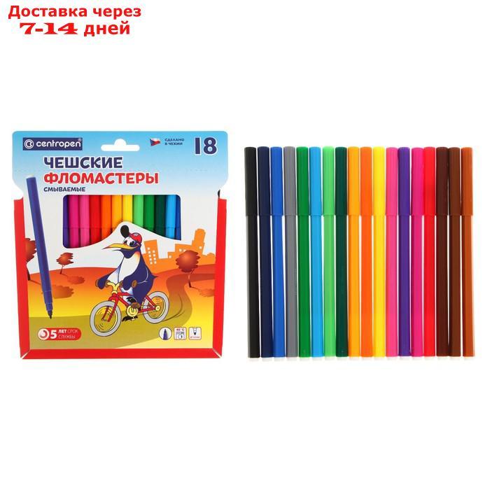 Фломастеры 18 цветов Centropen 7790/18 Пингвины, пластиковая упаковка - фото 1 - id-p204475373