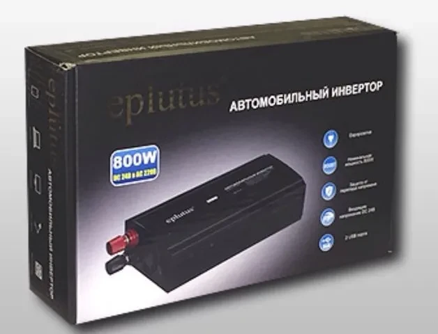Автомобильный инвертор Eplutus PW-812 , 12 V , 800Вт , 2 USB, 1 A - фото 1 - id-p204514035