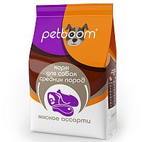 «Petboom» корм сухой для взрослых собак средних пород мясное ассорти. Фасовка: 10 кг
