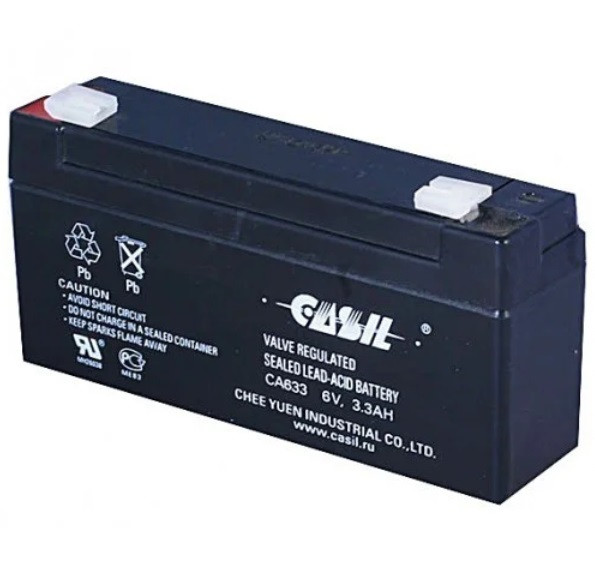 Аккумулятор CASIL 633 6В 3.3Ач (герметизированная свинцово-кислотная аккумуляторная батарея 6V, 3.3Ah) - фото 1 - id-p204515563