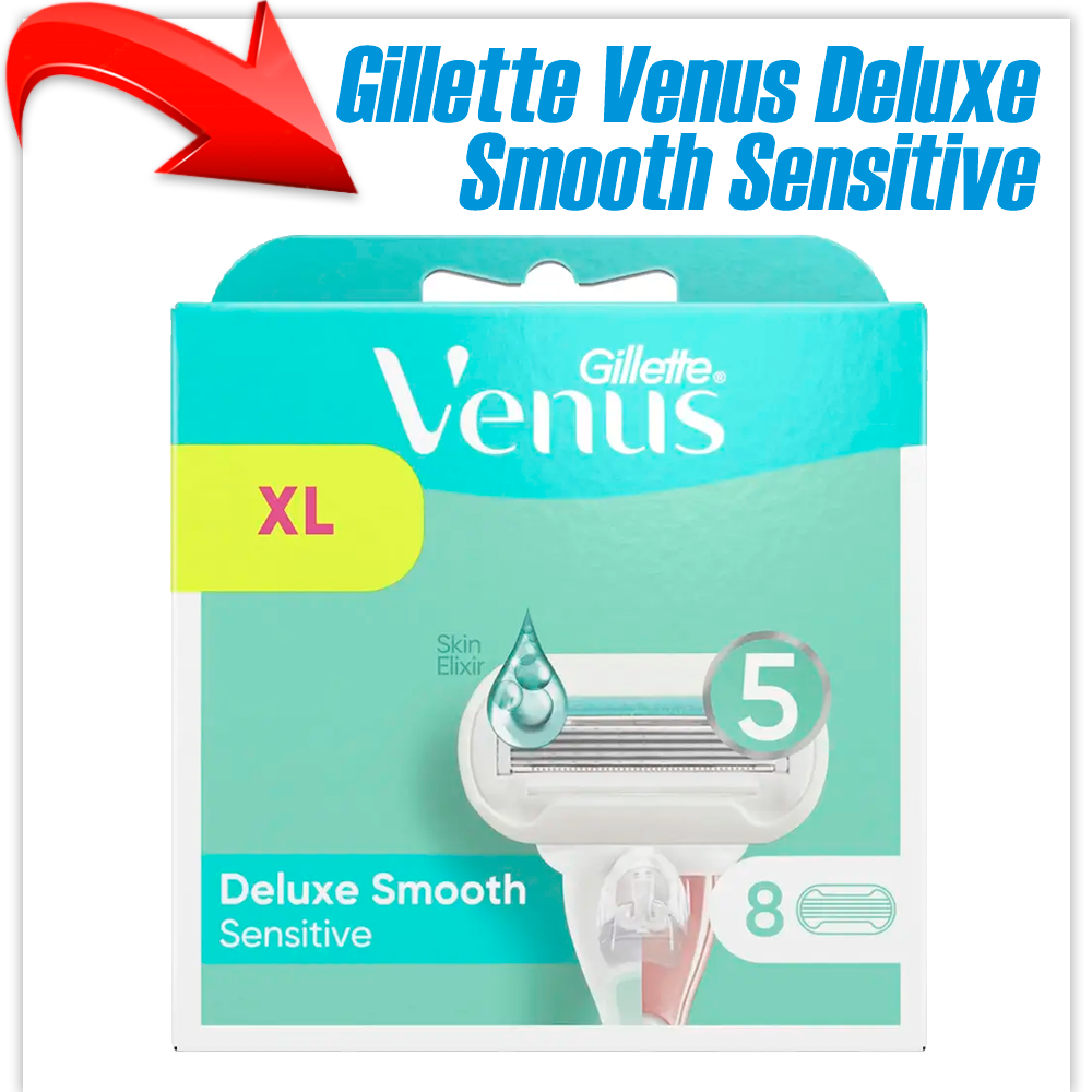 Сменные кассеты для бритья Gillette Venus Deluxe Smooth Sensitive (8 шт) 7702018571215