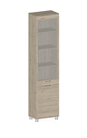 Шкаф-пенал с витриной Лером Мелисса ШК-2843-ГС (гикори джексон светлый)