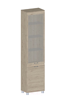 Шкаф-пенал с витриной Лером Мелисса ШК-2844-ГС (гикори джексон светлый)