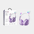 Беспроводные 5.3 bluetooth наушники Кошачьи Ушки Cat STN-28 PRO, лиловый, фото 2