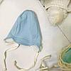 Шапочка для новорожденного из натурального хлопка Bebika (12/4-17) Голубая, р. 38 см., фото 2