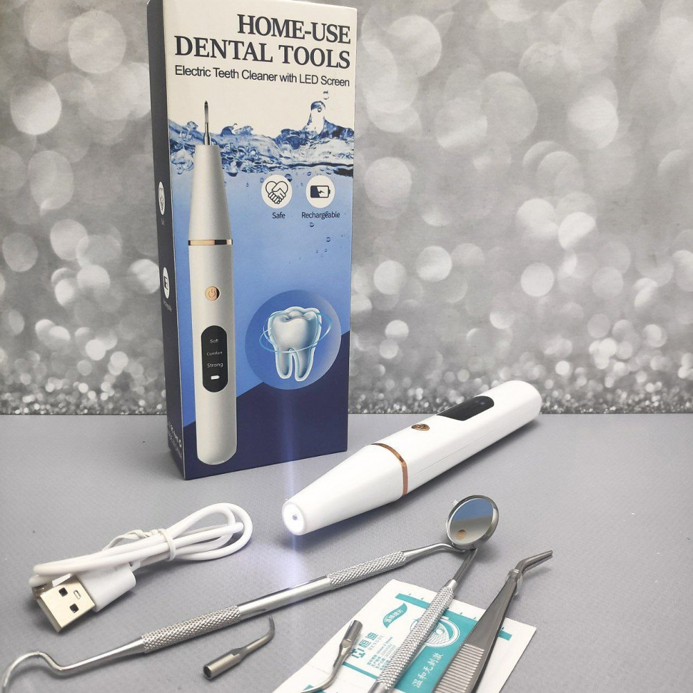 Ультразвуковой портативный скалер Electric Teeth Cleaner with LED Screen для отбеливания зубов и удаления - фото 10 - id-p204531001