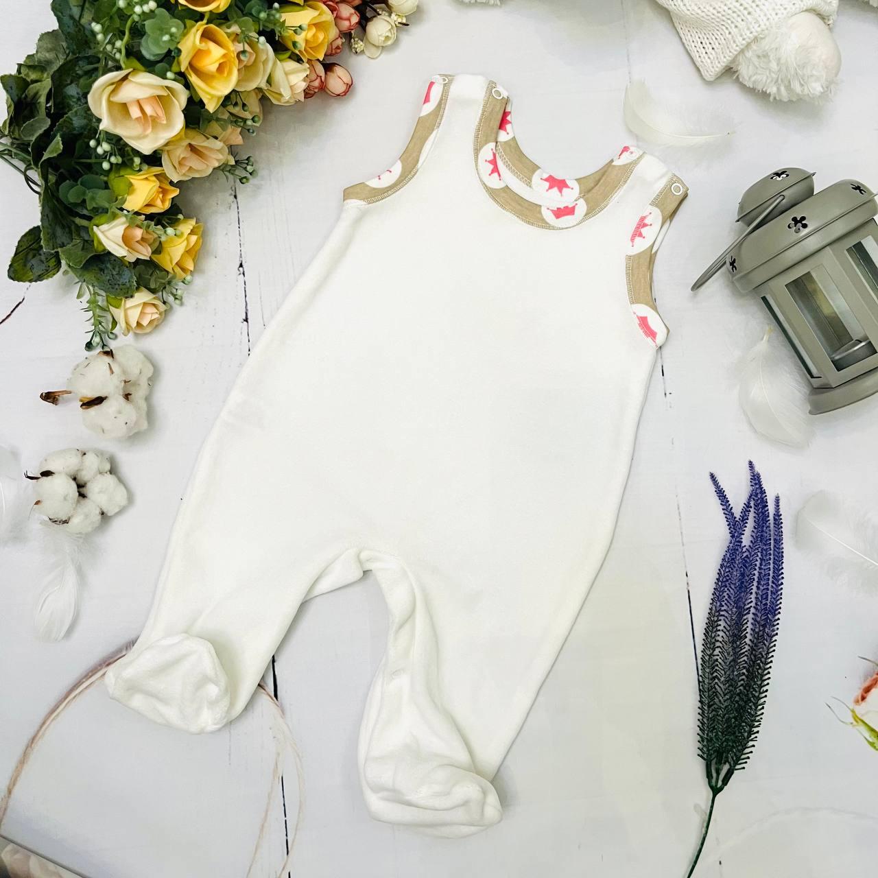 Ползунки для новорожденного из натурального хлопка Bebika (13/12-5) Белые, рост 56 см. - фото 1 - id-p204530870
