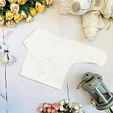 Кофточка для новорожденных детей Bebika, натуральный хлопок (13/15-5) Белая с короной, рост 56 см., фото 3