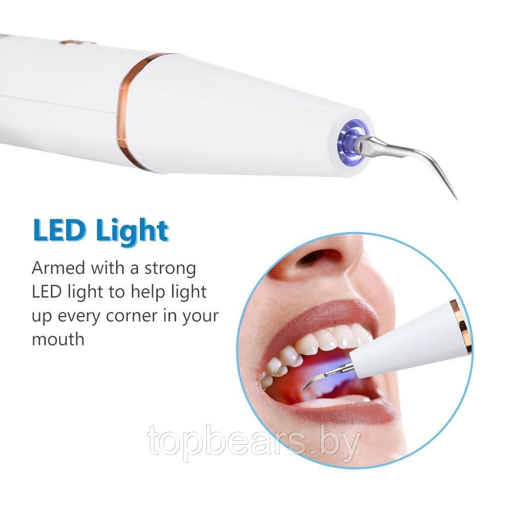 Ультразвуковой портативный скалер Electric Teeth Cleaner with LED Screen для отбеливания зубов и удаления - фото 9 - id-p204531036