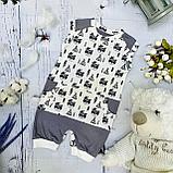 Комбинезон-боди для новорожденных детей Bebika, натуральный хлопок (13/18-9) Белый с синим, рост 62 см., фото 3