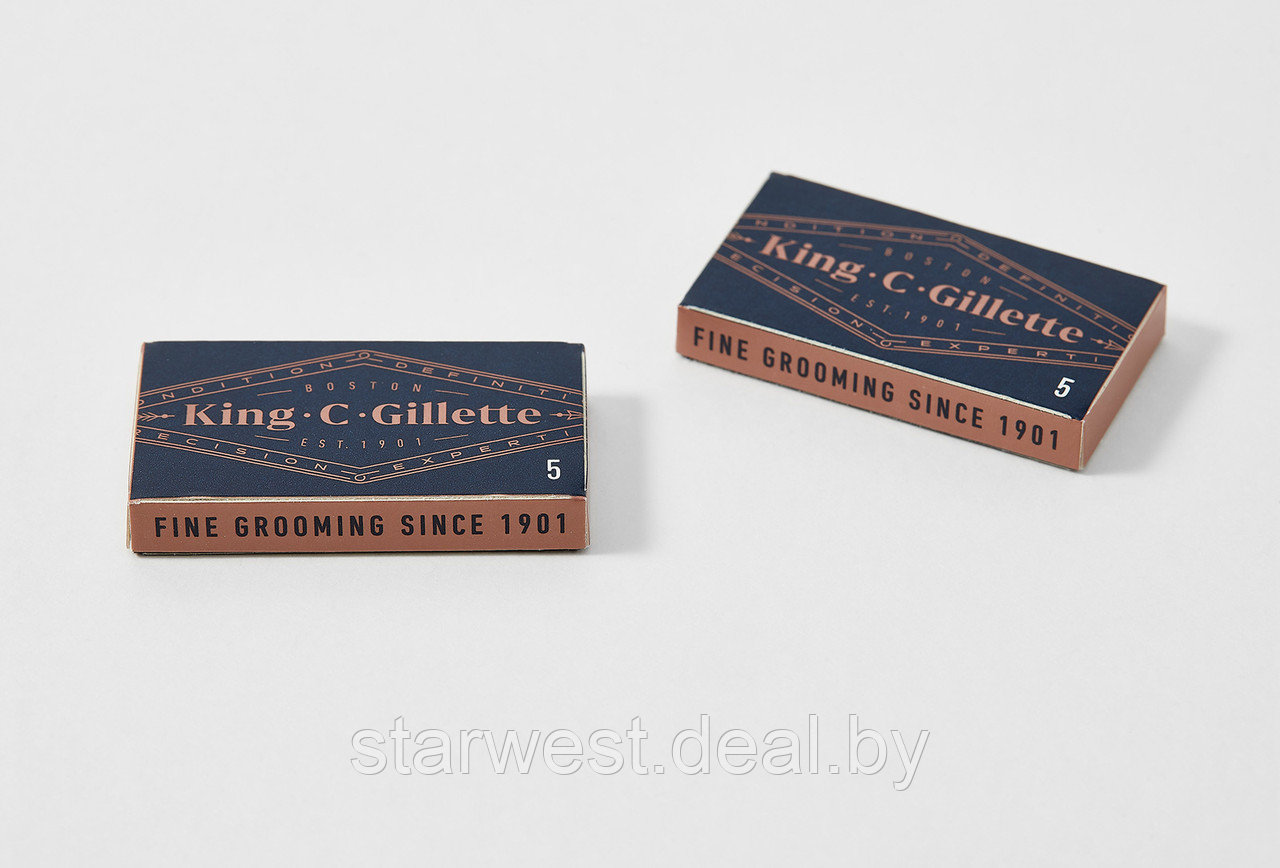 Gillette KING C. 5 шт. Сменные лезвия / кассеты двусторонние мужские для Т-образного станка для бритья - фото 2 - id-p204540748