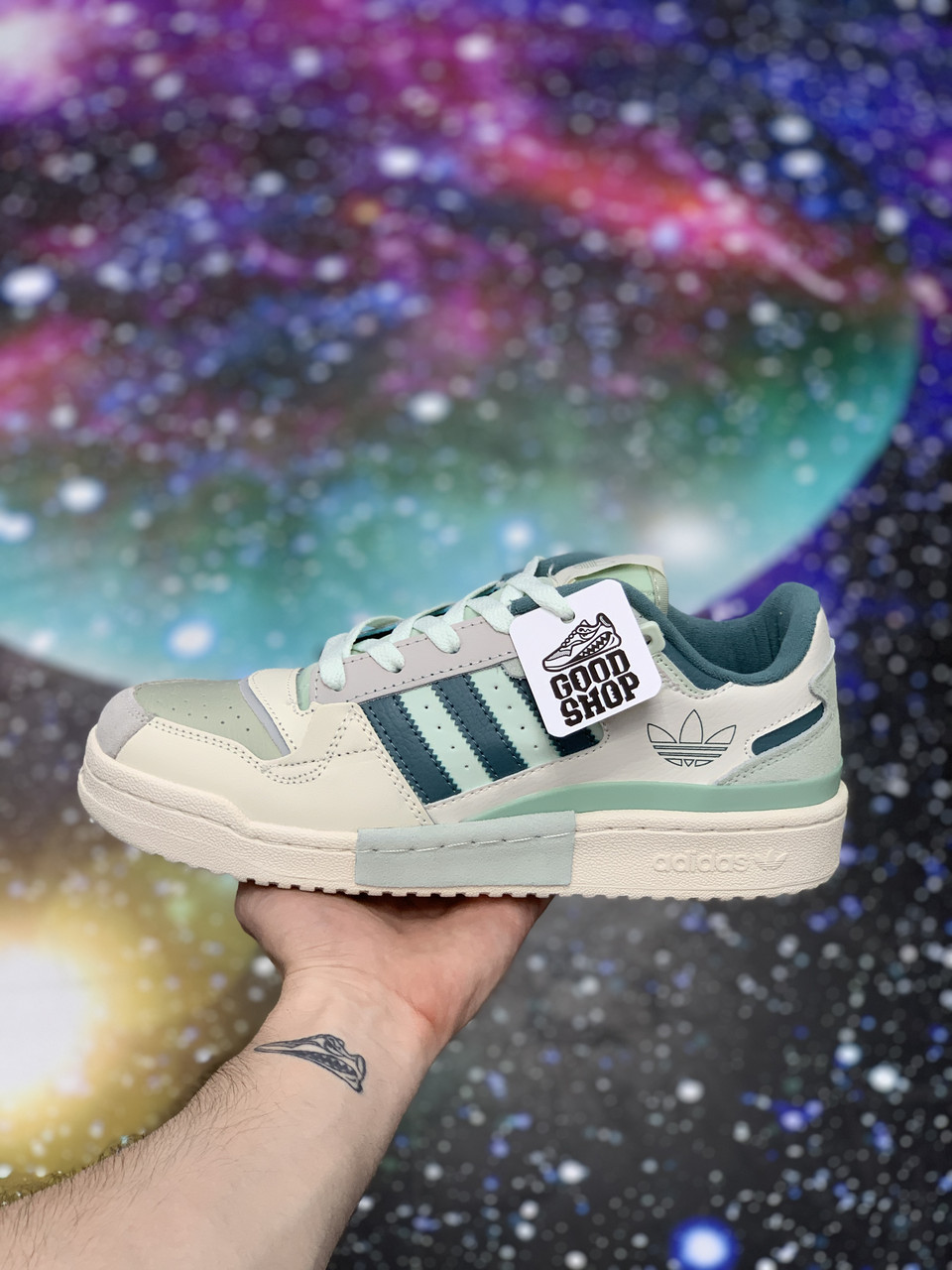 Кроссовки Adidas Forum Exhibit Low Beige Olive Green