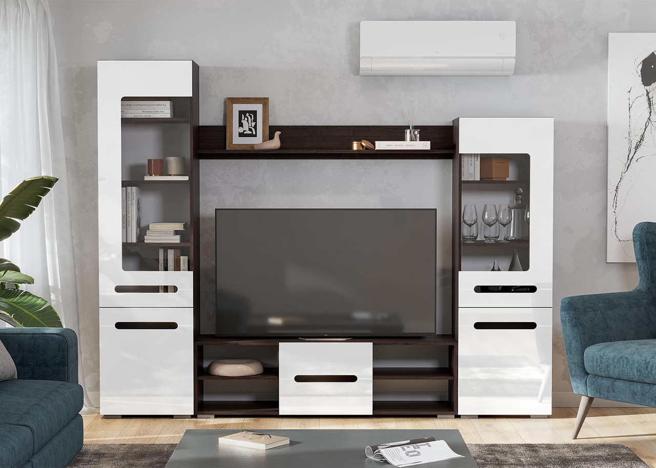 Гостиная МГС-6 Венге - Белый глянец